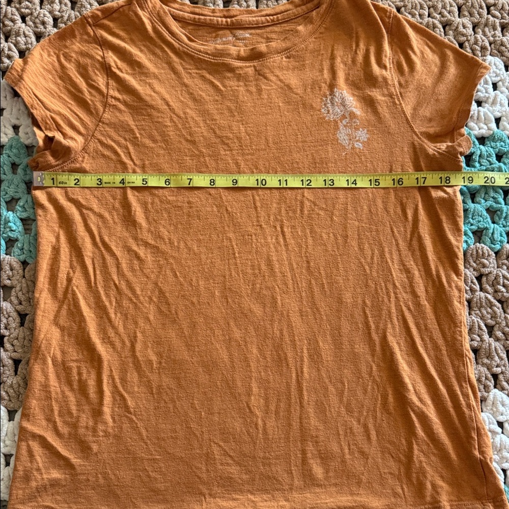 Universal Thread Burnt Orange Floral Graphic Tee Short Top Womans sz Medium - Picture 4 of 6